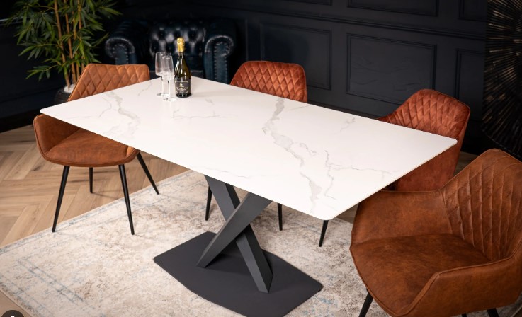 Dining Table - Gold White