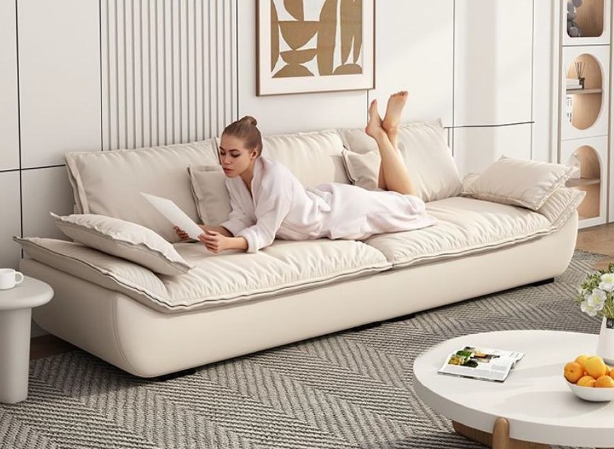 Luxury Suede Sofa - Off White