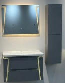 Lumina Vanity Suite (LED Mirror + Sink + Base Drawer + Tall Cabinet)
