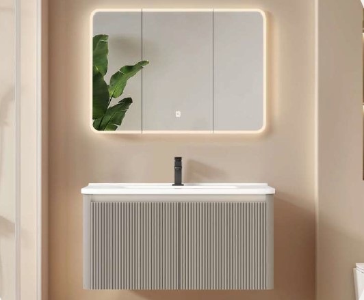 Lumina Cream Flute Door Vanity Suite