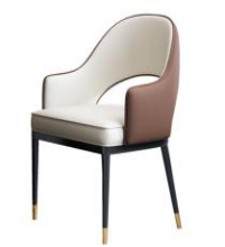 Dining Chair - Arc - White and Coffee