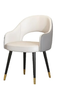Dining Chair - Arc - White and Grey
